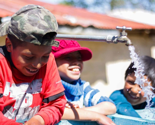 children with water